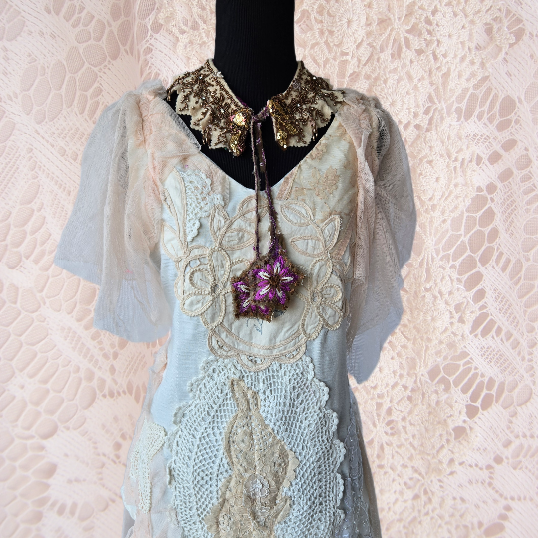 Ethereal Romance | Brown | Necklace | Handmade Beaded Statement Necklace Fairycore Boho Collar Princess Style Choker🎀
