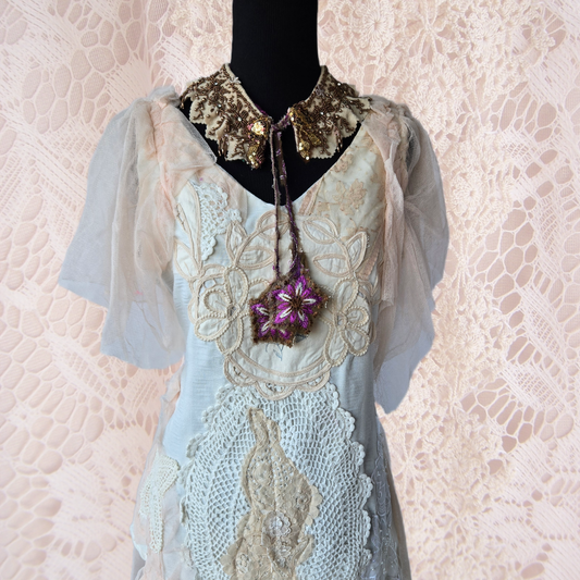 Ethereal Romance | Brown | Necklace | Handmade Beaded Statement Necklace Fairycore Boho Collar Princess Style Choker🎀