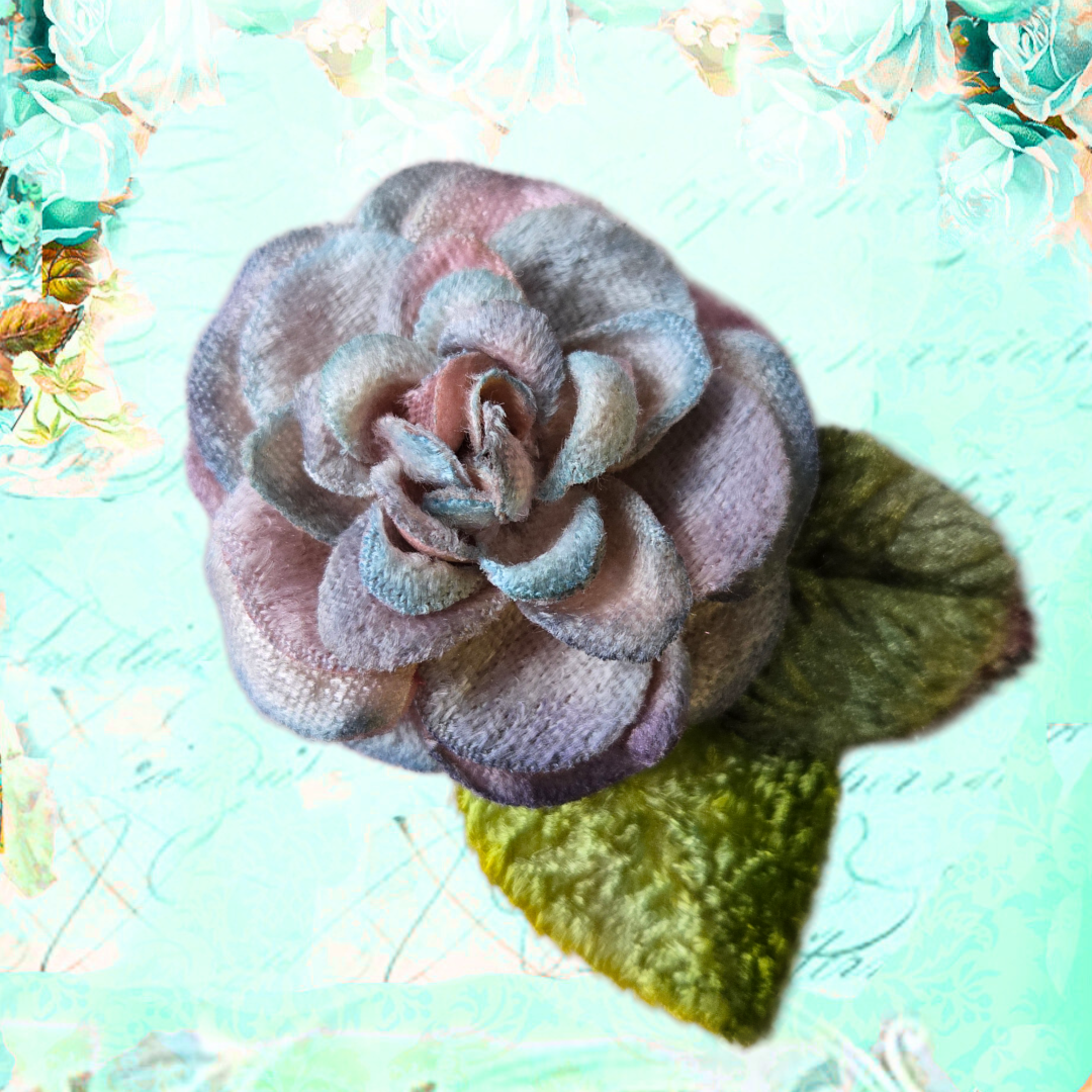 Ethereal Romance | Blue | Hair Clip | Velvet Millinery Blossom
