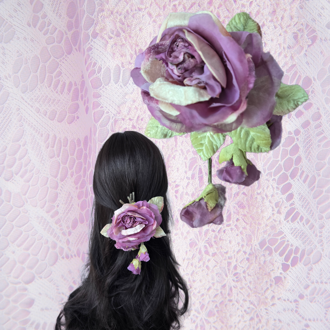 Ethereal Romance | Lavender | Hair Barrette | Lavender Millinery Velvet Rose Posey