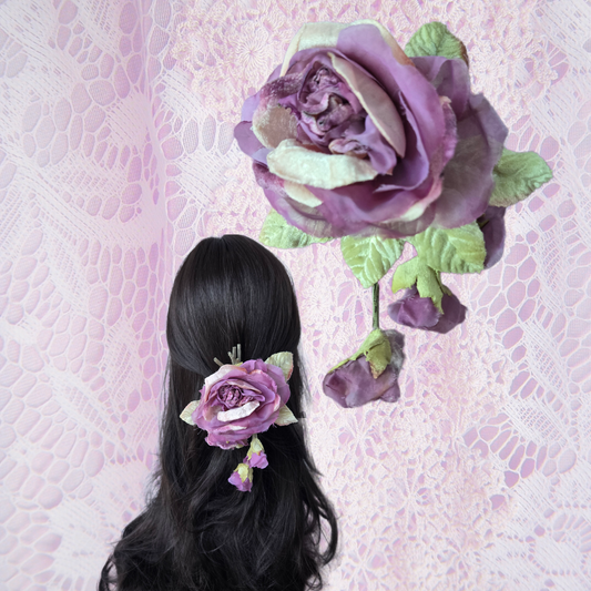 Ethereal Romance | Lavender | Hair Barrette | Lavender Millinery Velvet Rose Posey