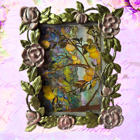 12/5 *New* Whimsical Wonders | Silver | Vintage | Art Nouveau Style Rose Picture Frame