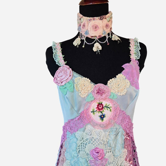 Ethereal Romance | Pale Pink | Choker | Blushing Rose Victorian High-Neck Collar