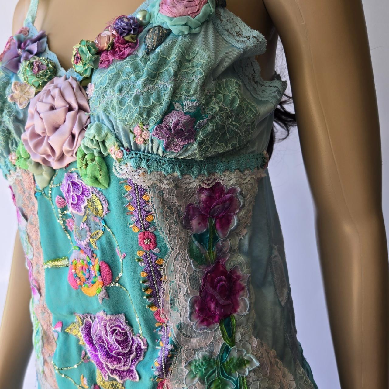 Ethereal Romance | Blue | Blouse | Love Story - Vintage Lace Tunic Style Pinks Lilacs Lavenders and Aqua | Size Medium