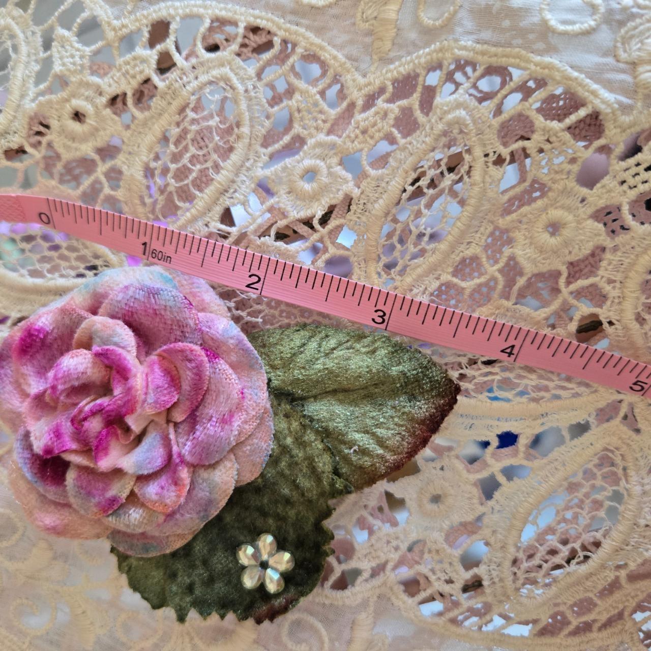 Ethereal Romance | Pink | Brooch | Vintage Velvet Rose Millinery