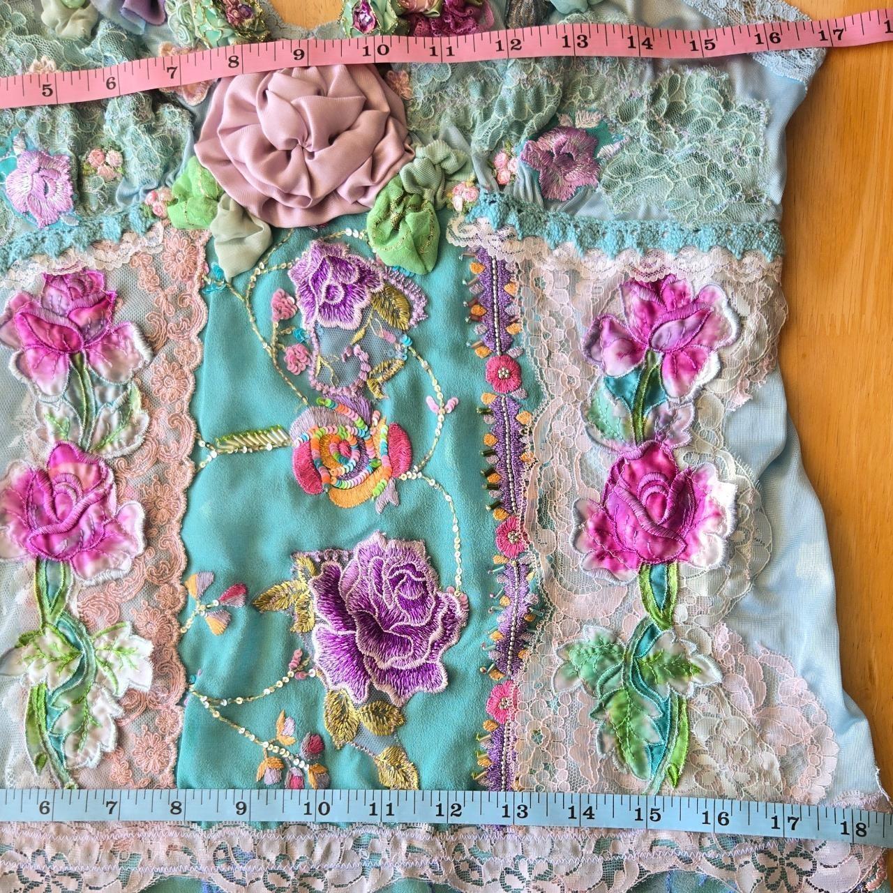 Ethereal Romance | Blue | Blouse | Love Story - Vintage Lace Tunic Style Pinks Lilacs Lavenders and Aqua | Size Medium