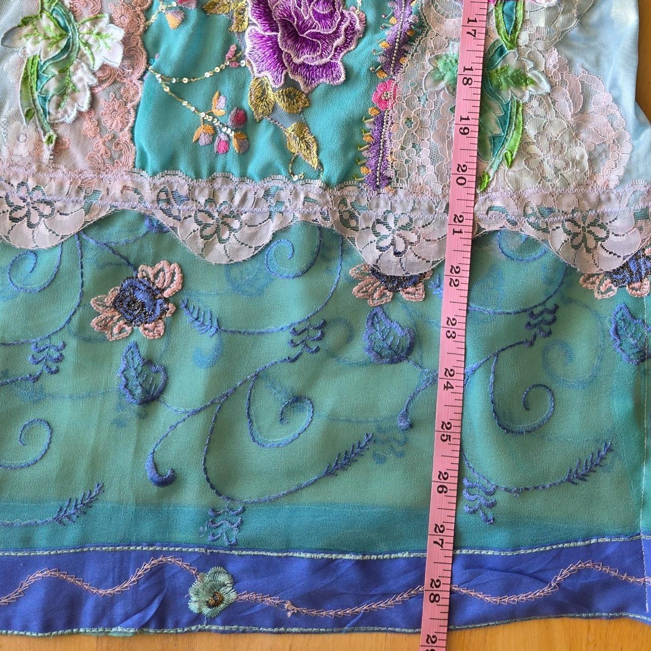 Ethereal Romance | Blue | Blouse | Love Story - Vintage Lace Tunic Style Pinks Lilacs Lavenders and Aqua | Size Medium