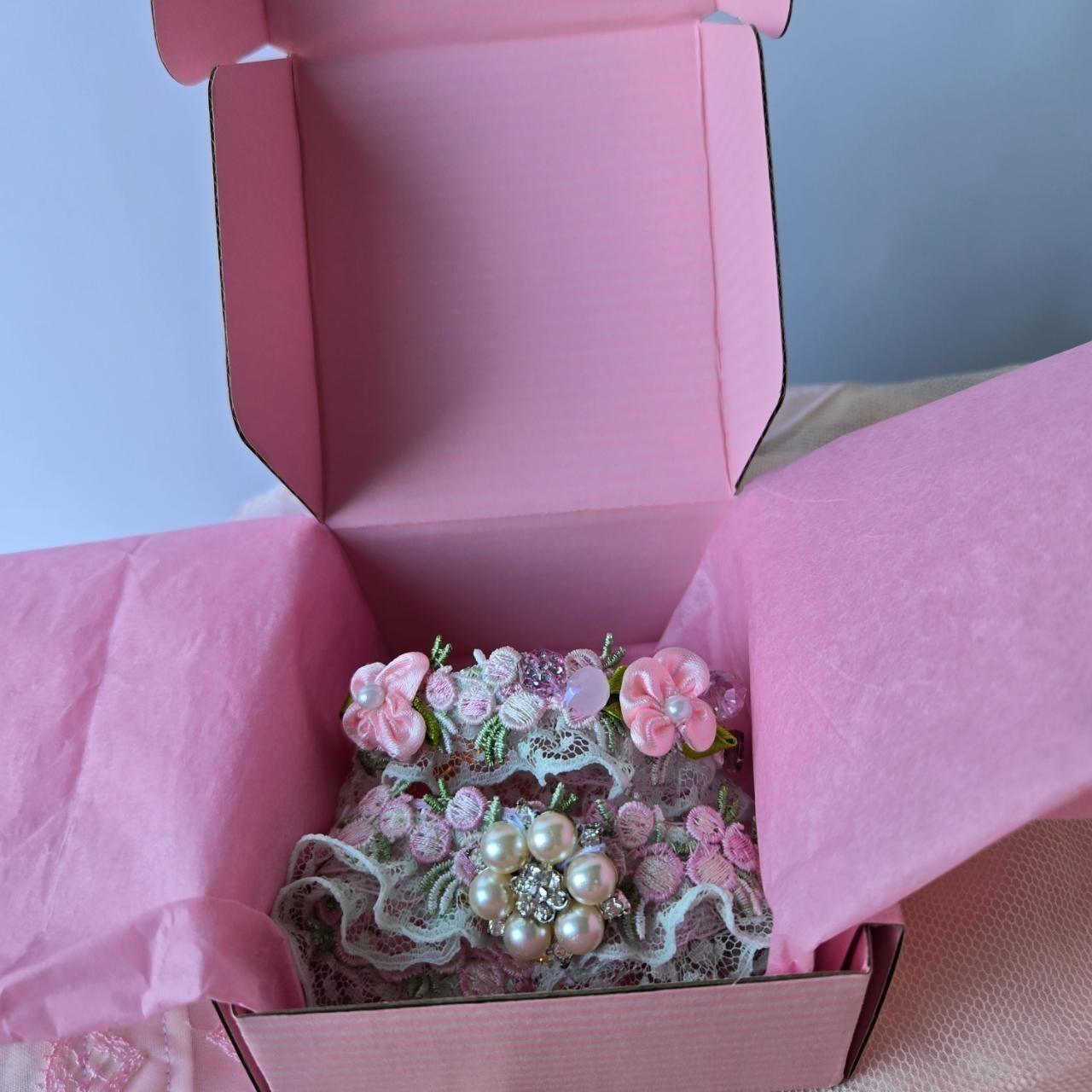 Ethereal Romance | Pale Pink | Choker & Bracelet | Vintage Style Lace Set