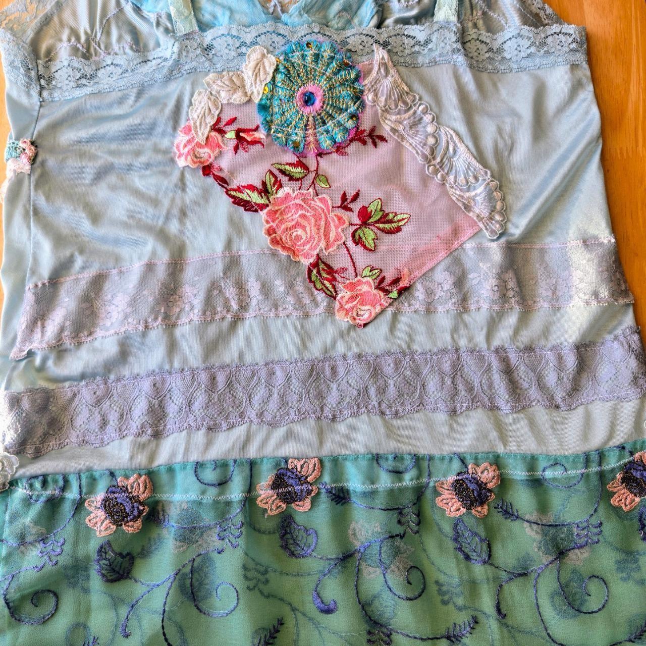 Ethereal Romance | Blue | Blouse | Love Story - Vintage Lace Tunic Style Pinks Lilacs Lavenders and Aqua | Size Medium