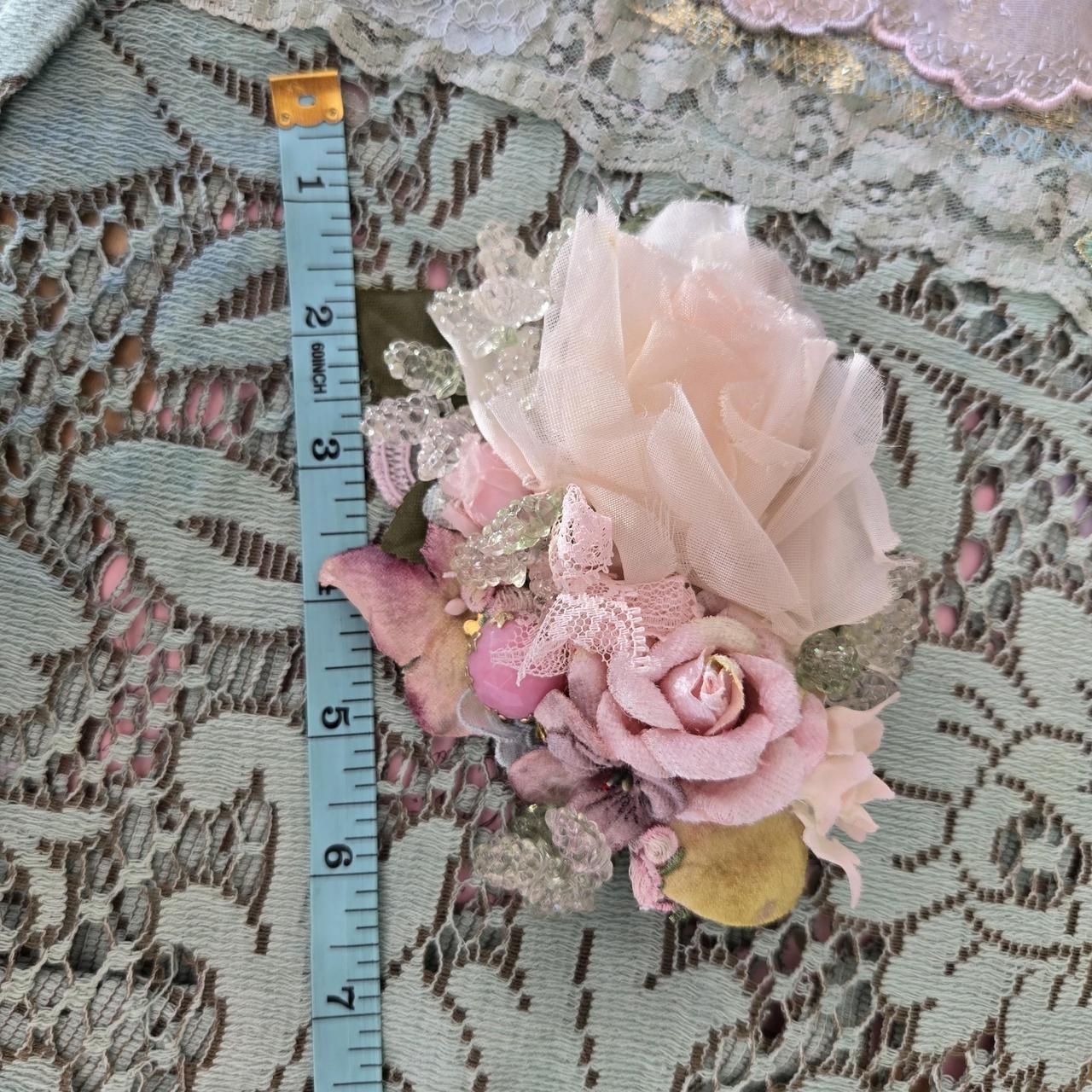 Ethereal Romance | Pale Pink | Hair Jewel | Ballet Pink Vintage Millinery Rose and Flower Posey Hair Clip