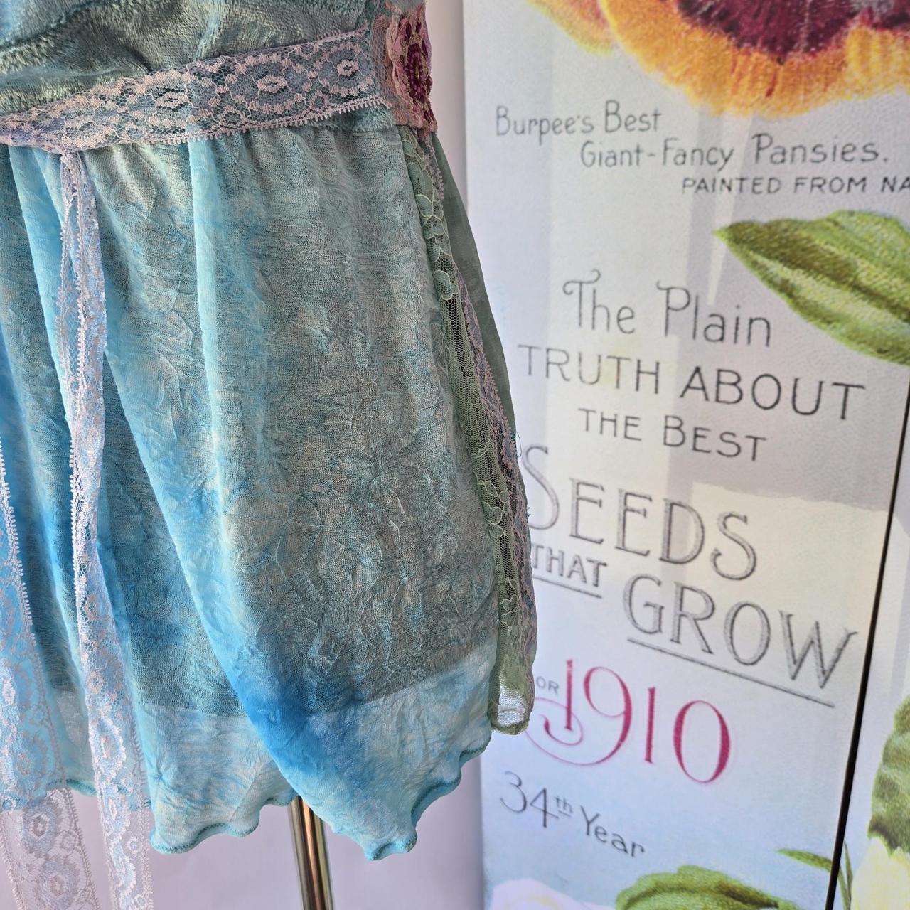 Ethereal Romance | Blue | Blouse | Garden Dream Aqua, Lavender and Purple Top | Size Medium