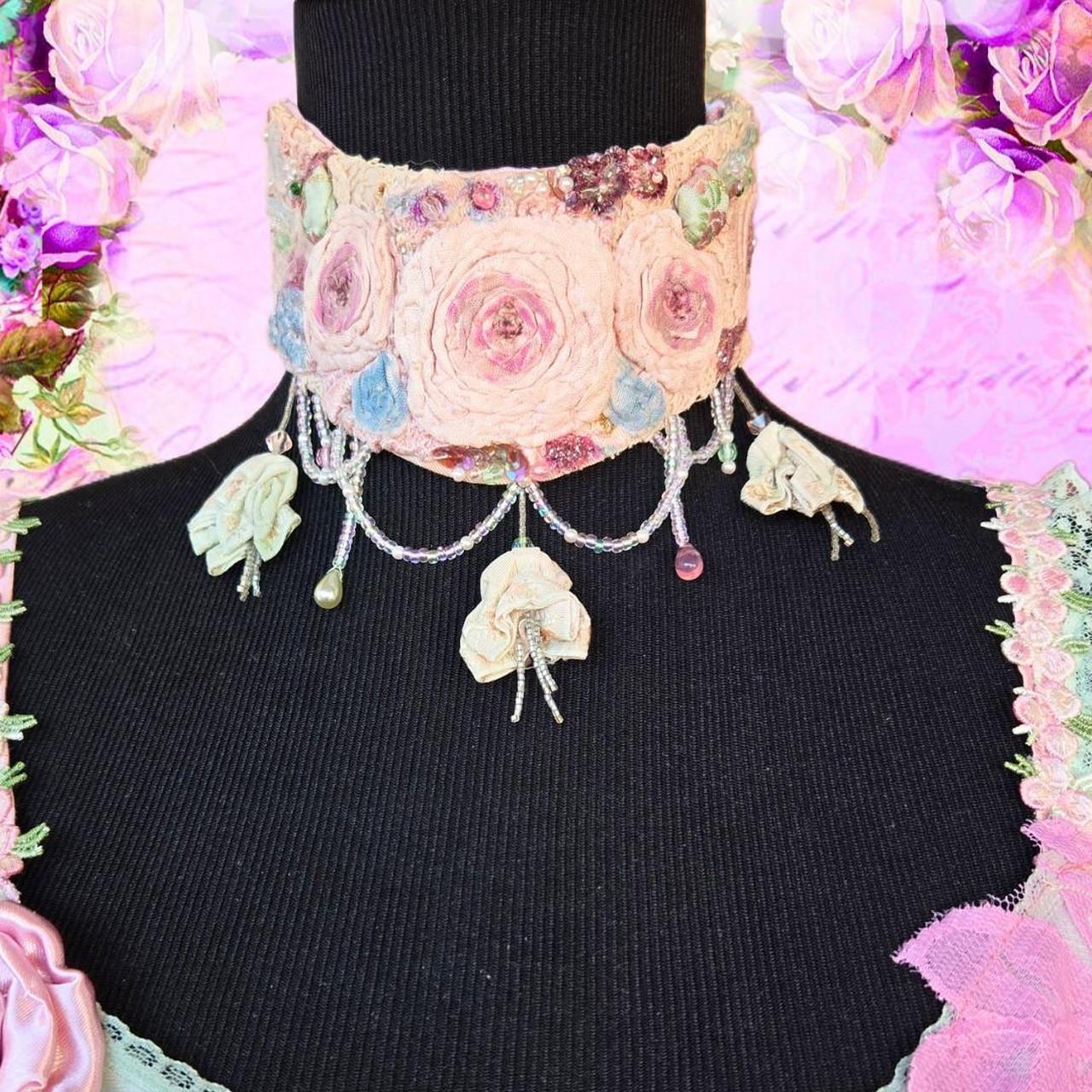 Ethereal Romance | Pale Pink | Choker | Blushing Rose Victorian High-Neck Collar
