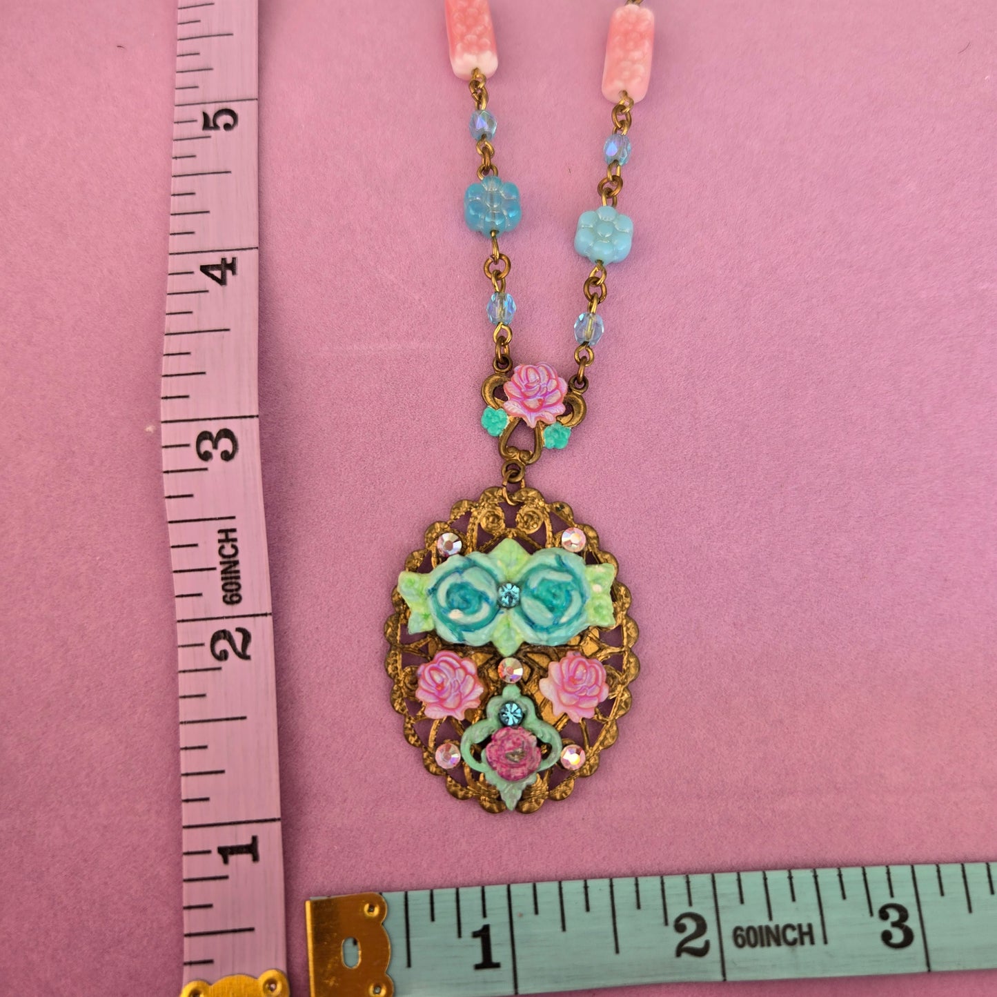 Ethereal Romance | Blue | Necklace | Cameo Rose 1920's Inspired