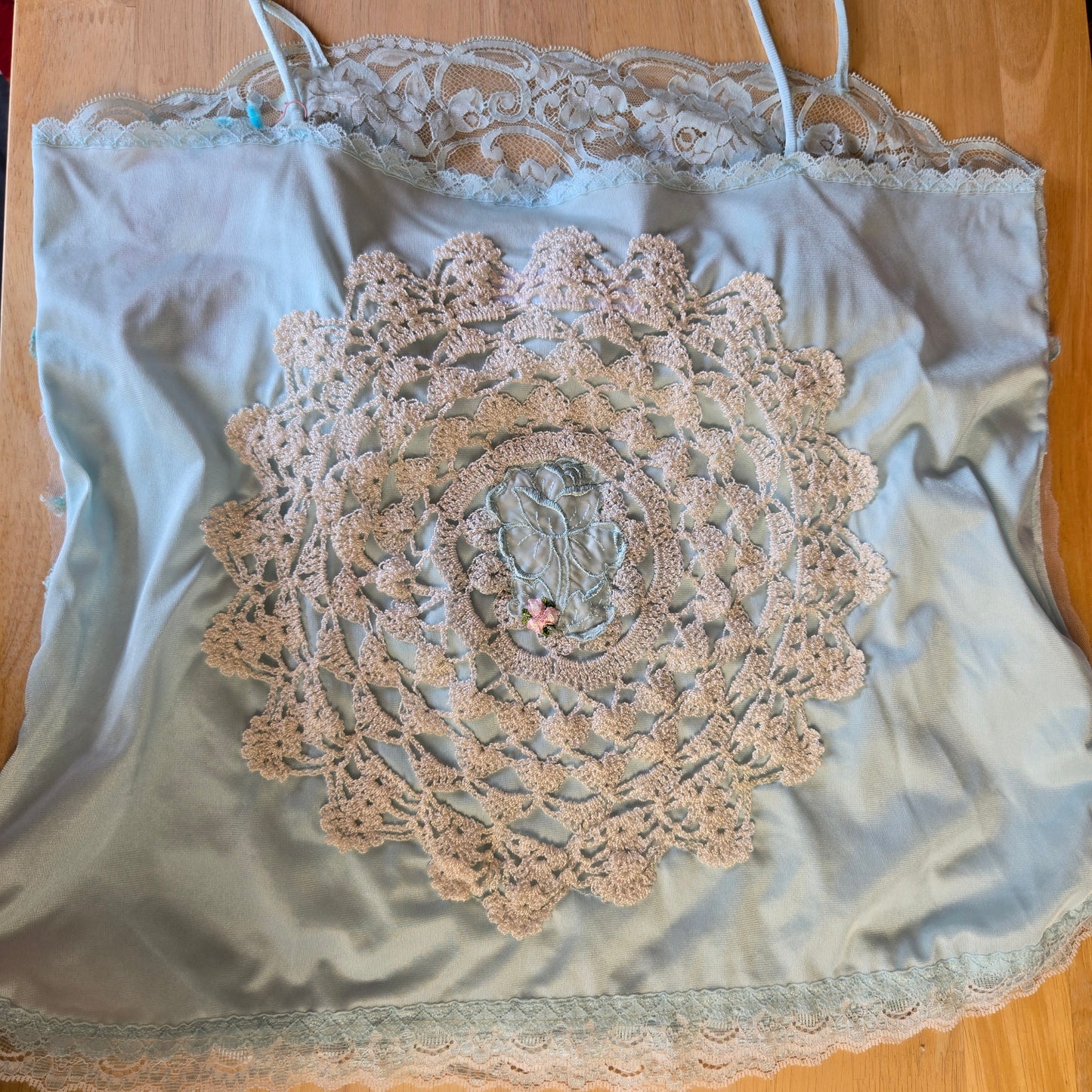 Ethereal Romance | Blue | Blouse | "Butterfly Garden" Vintage Lace | Size Small