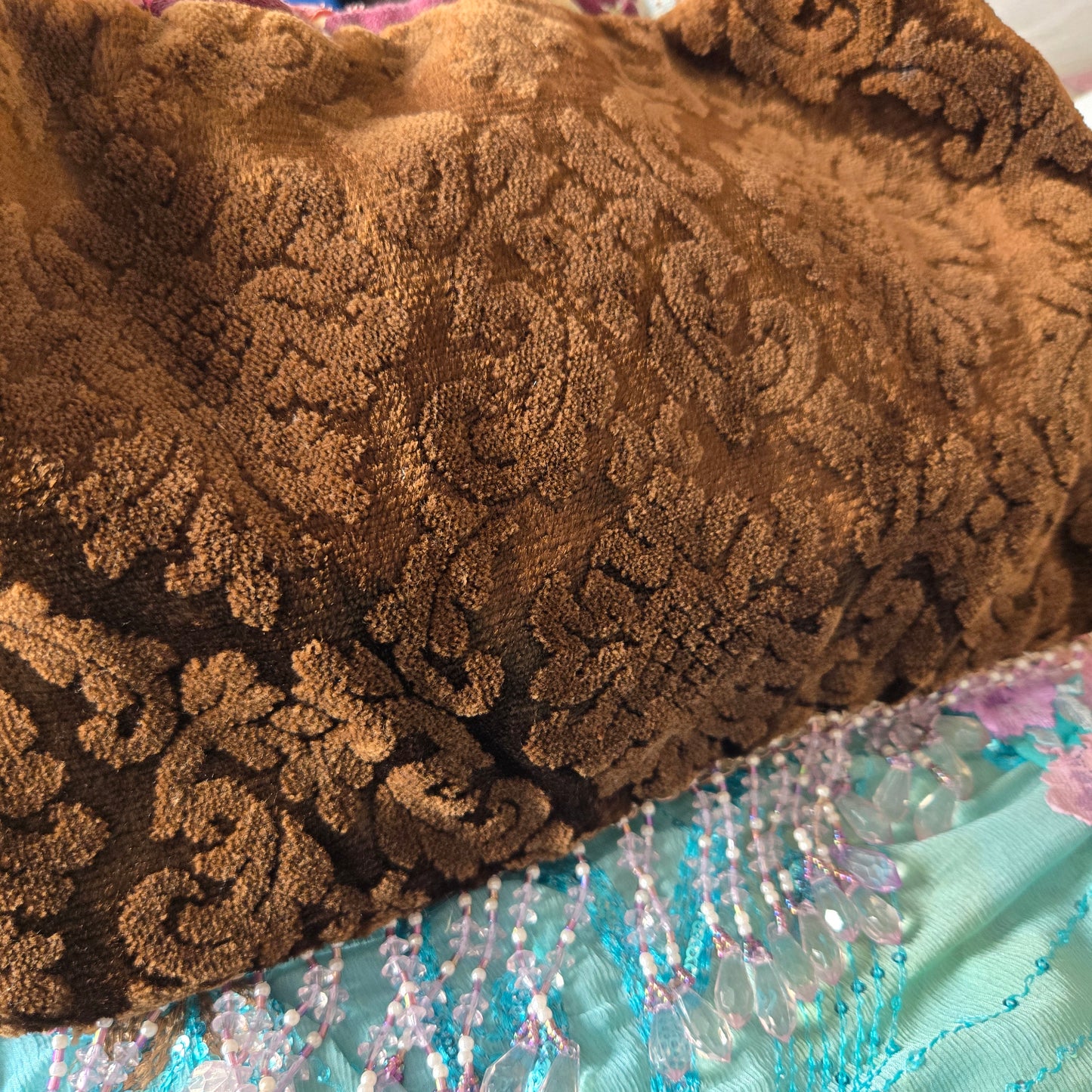 Vintage Glamour | Aubergine | Bag | 1920s Style Tapestry and Antique Textiles