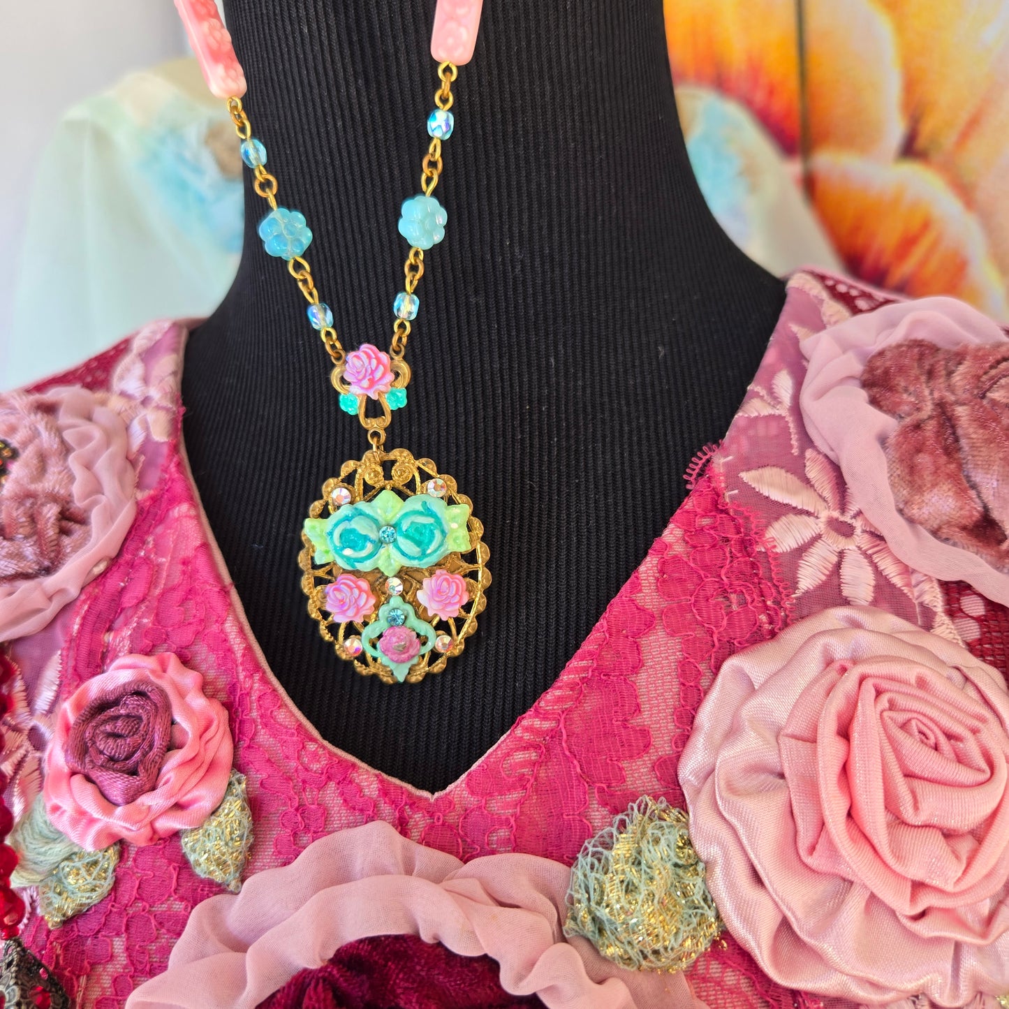 Ethereal Romance | Blue | Necklace | Cameo Rose 1920's Inspired