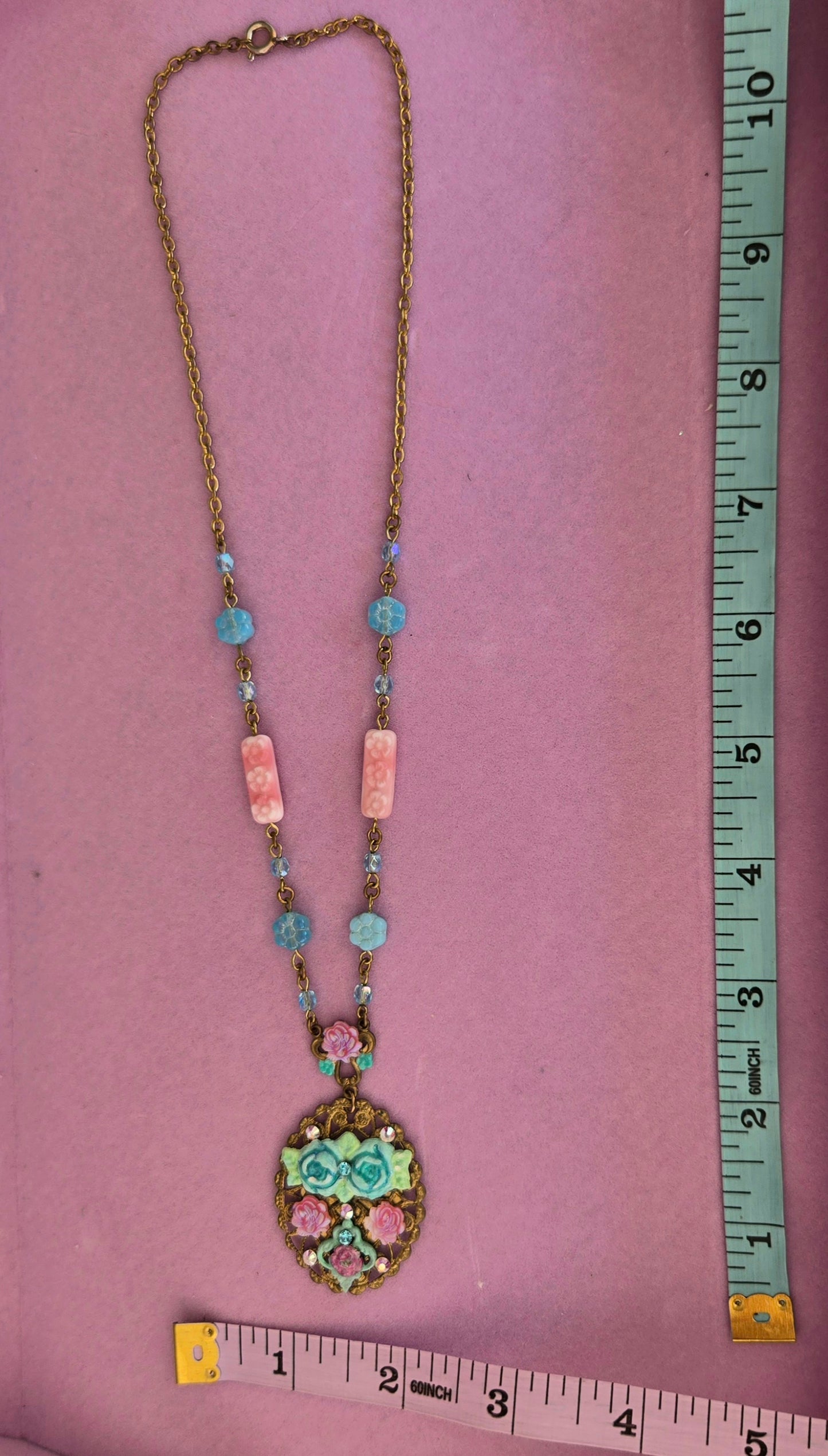 Ethereal Romance | Blue | Necklace | Cameo Rose 1920's Inspired