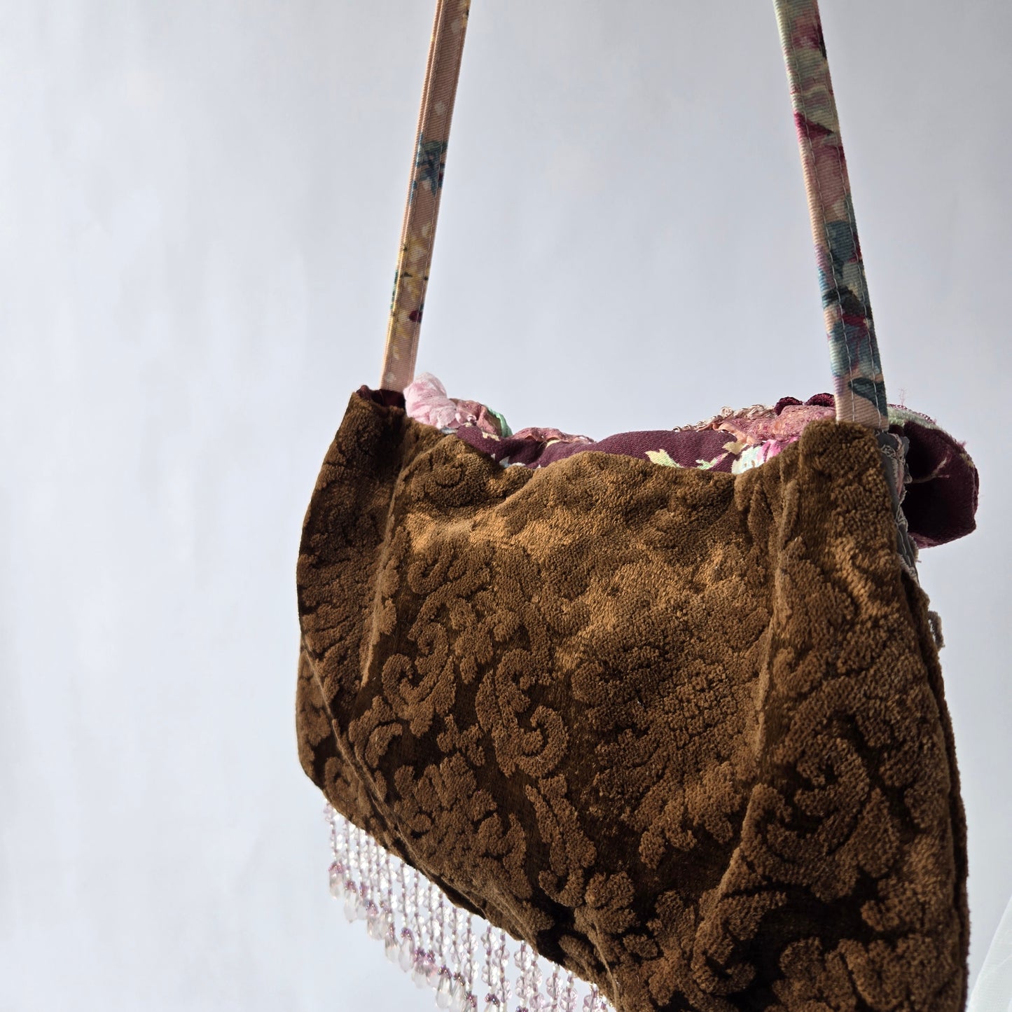 Vintage Glamour | Aubergine | Bag | 1920s Style Tapestry and Antique Textiles