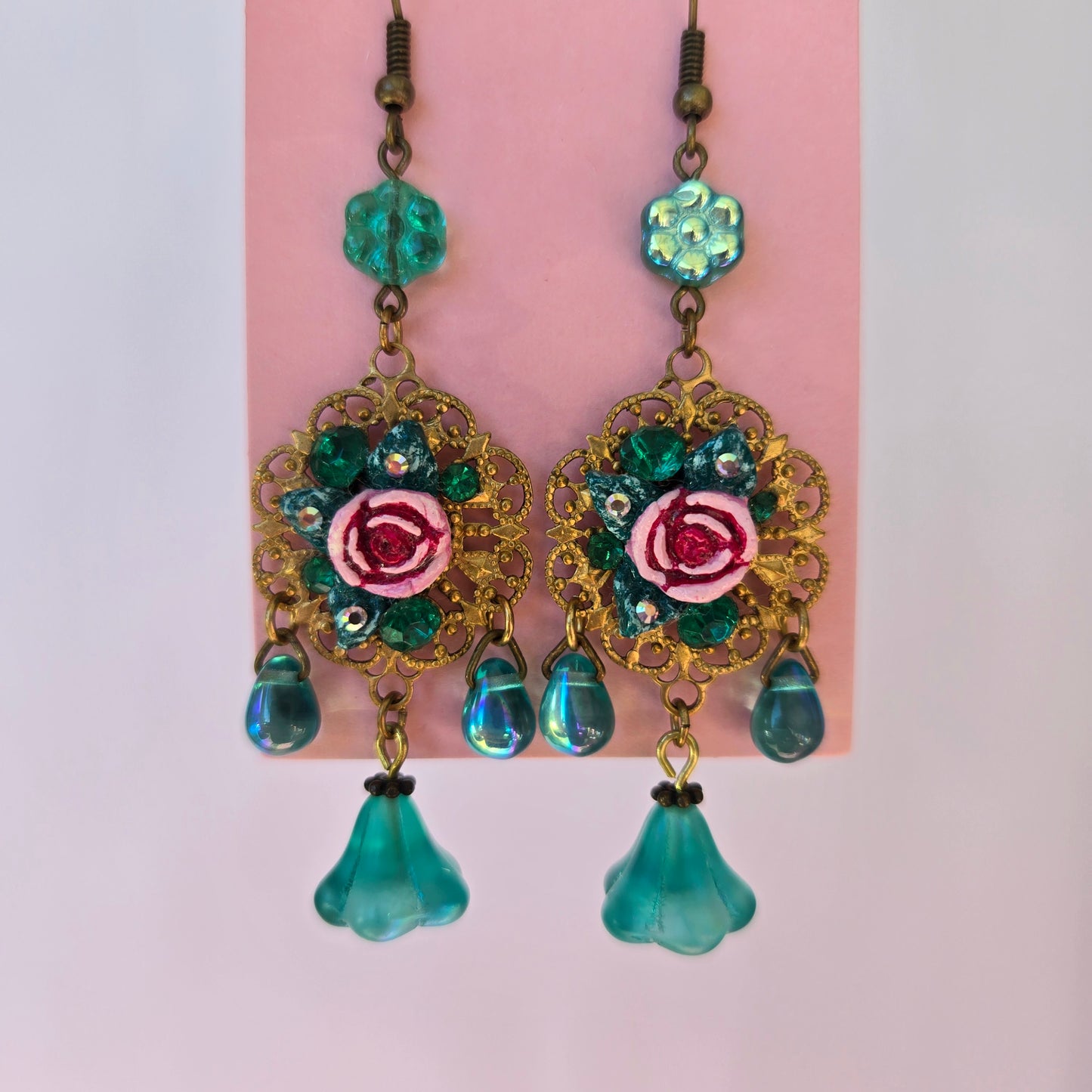 Ethereal Romance | Blue | Earrings | Turquoise Melody Rose Tear Drop