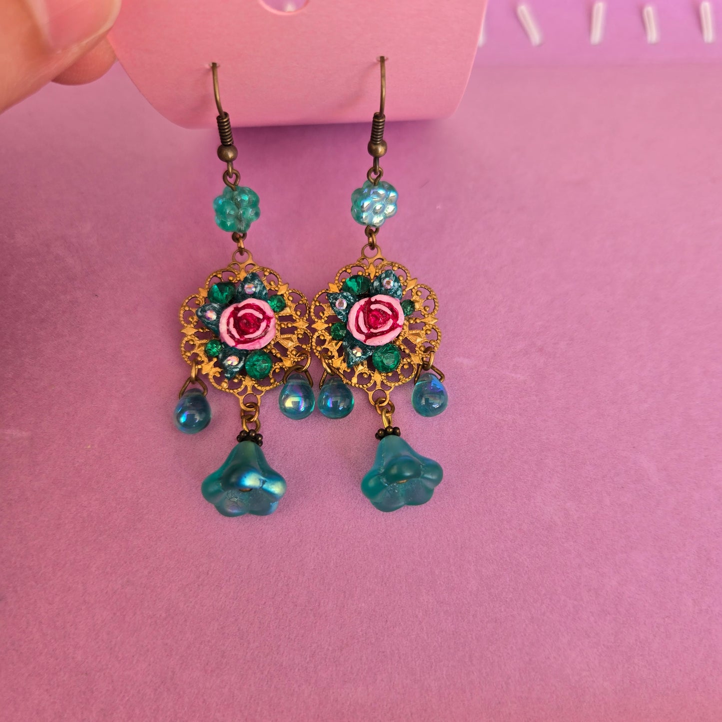 Ethereal Romance | Blue | Earrings | Turquoise Melody Rose Tear Drop