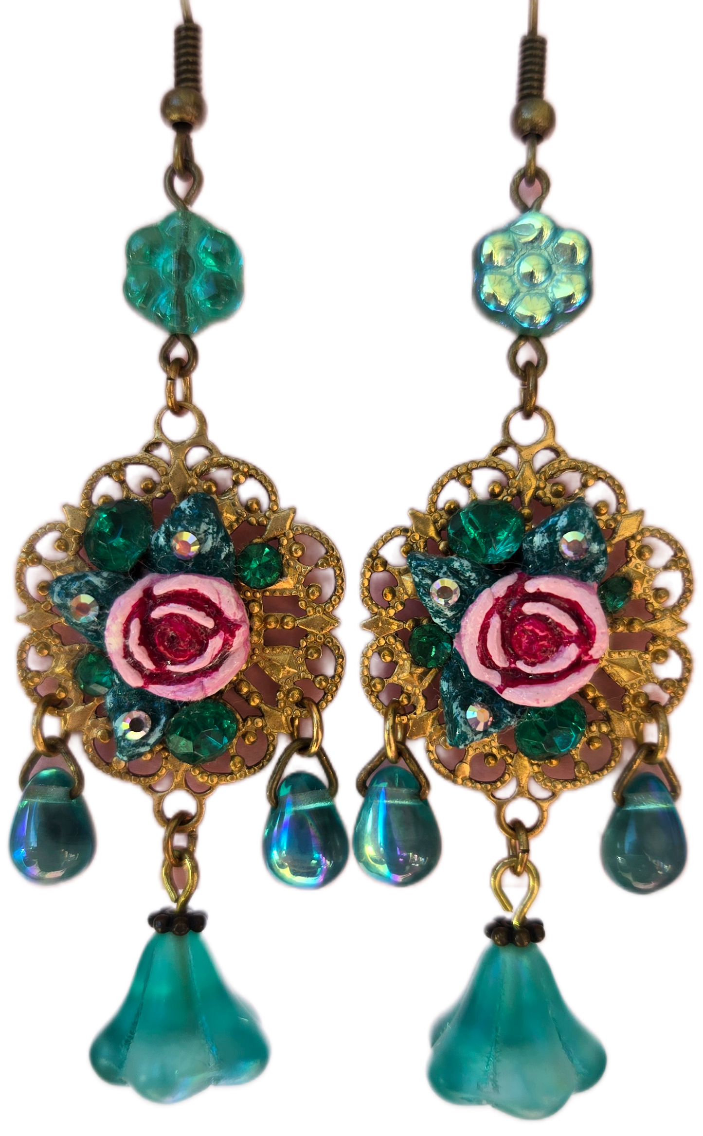 Ethereal Romance | Blue | Earrings | Turquoise Melody Rose Tear Drop