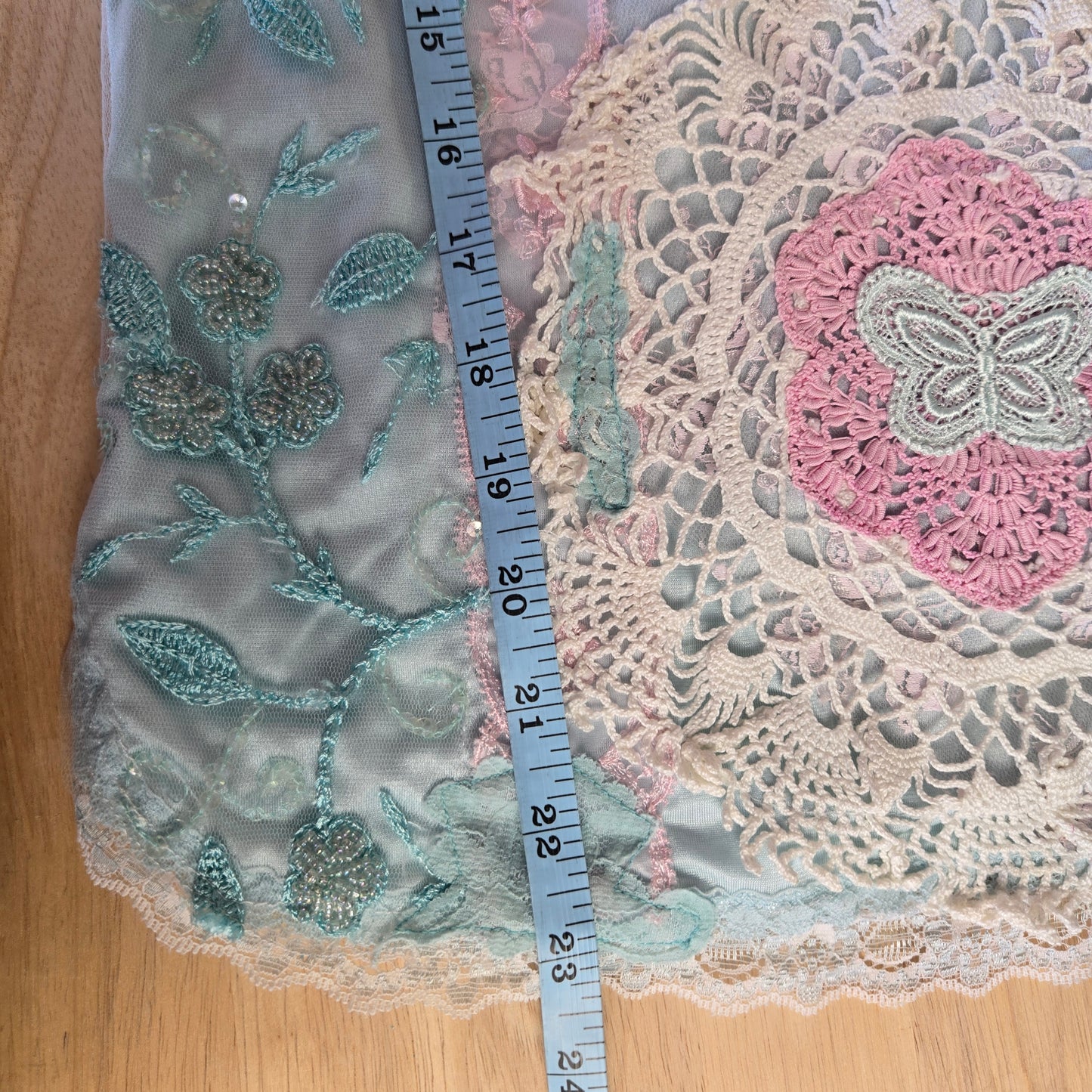 Ethereal Romance | Blue | Blouse | "Butterfly Garden" Vintage Lace | Size Small